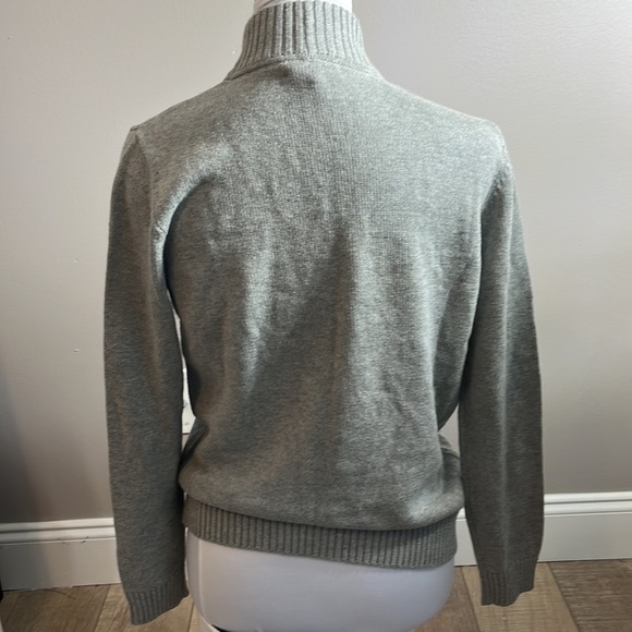 Appleseed long sleeve mock neck sweater gray with cream embroidery pear tree S - Picture 4 of 9
